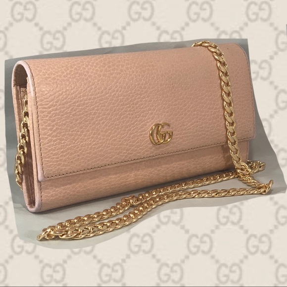 GUCCI Continental Wallet w/ Gold Chain - Picture 3 of 8